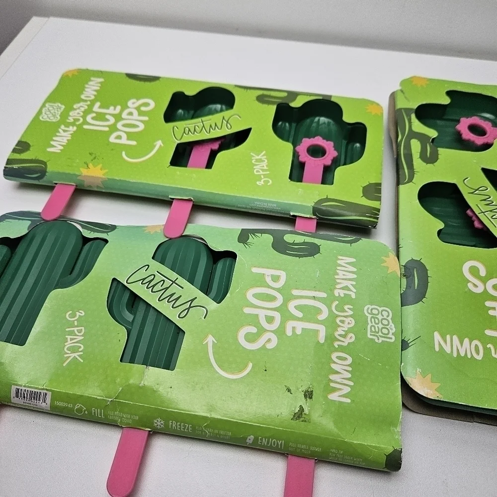 Cactus ice pop mold set